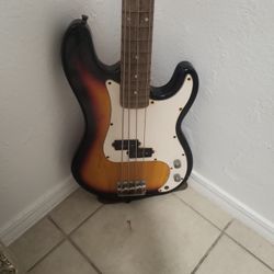 Used Crescent 4 String Bass Guitar Sunburst