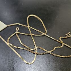 Vintage 14k Gold Necklace Chain 4.6 Grams 20 Inch Yellow Jewelry Bracelet .585 100% Gold Bullion Bar Box Pendant 