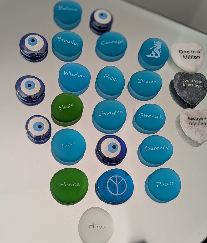 Lifeforce Glass The Mermaid's Message,16 Frosted Inspirational Sea Glass Stones, each $3