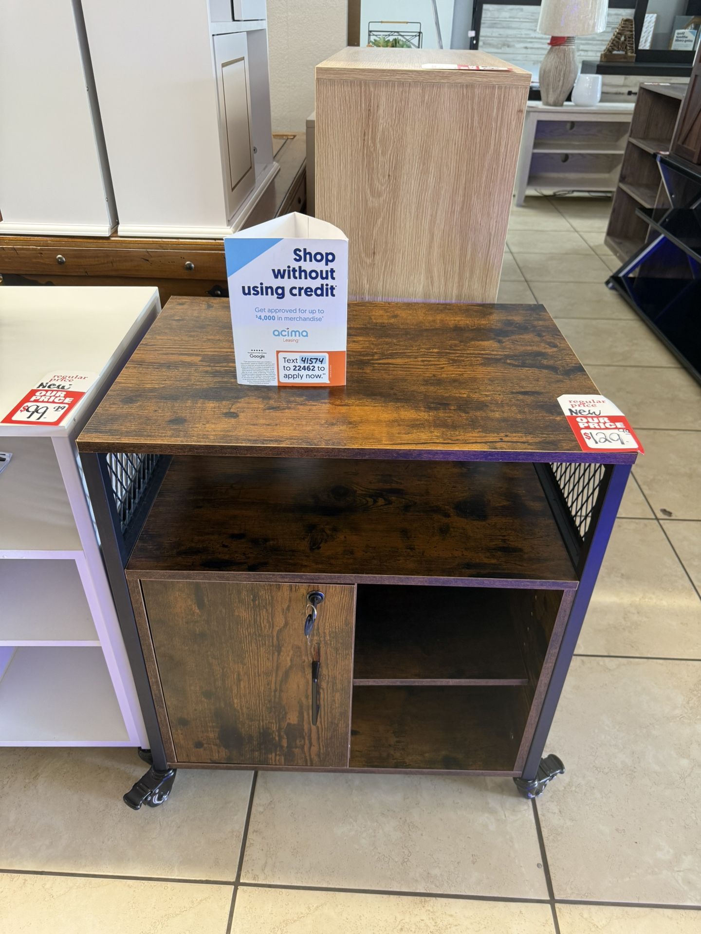 Brand New Portable Office Cart/ Printer Cart With Charging Station