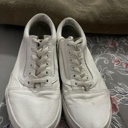 White Vans ! Size 7.5 Women Or 6 Men