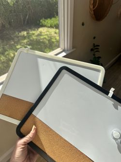 Set of 2 Magnetic Whiteboard + Cork Boards