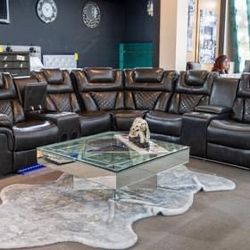 Power Reclining Sectional In Stock For Fast Delivery 