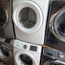 Samsung Front Loading Washer And Stackable Gas Dryer Set 