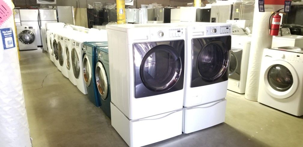 Blow Out Sale Warehouse Full Of Nice Like Brand New Washer Dryer Fridge Stove Oven Stackable Free Warranty Free Financing Available 90day TO Pay