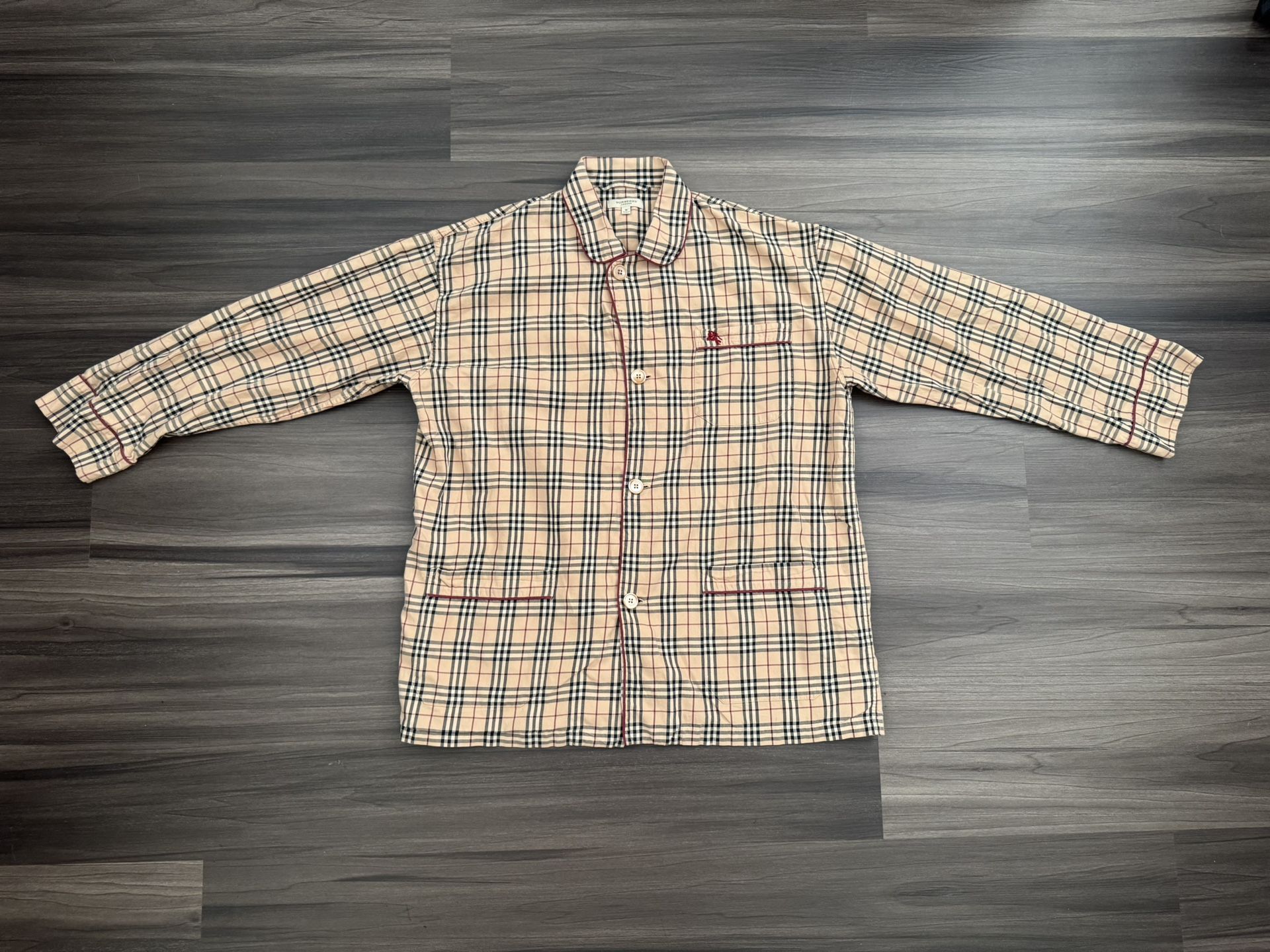Burberry London Nova Check Pattern Pajamas Button-Up Top Men’s Size Medium