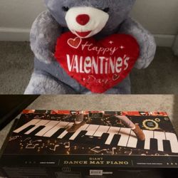 3 Foot Piano +teddy Bear