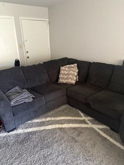 Dark Gray Fabric Sectional Sofa