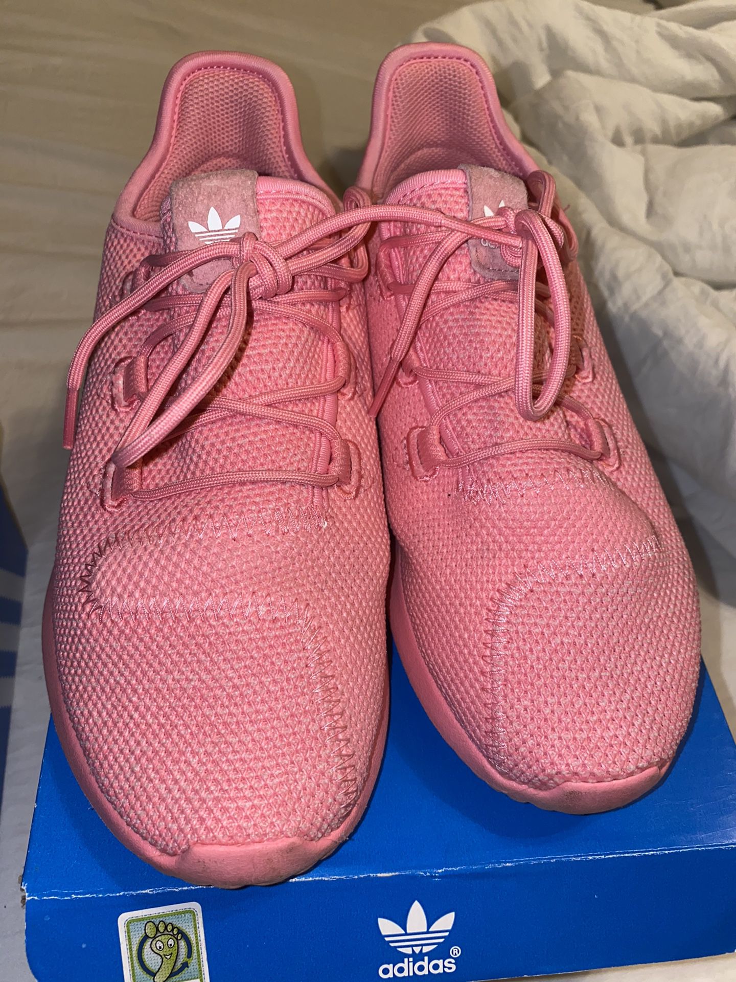 Adidas pink tubulars size 3 in girls