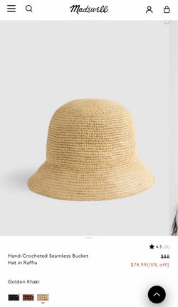 Madewell Hand-Crocheted Raffia Bucket Hat