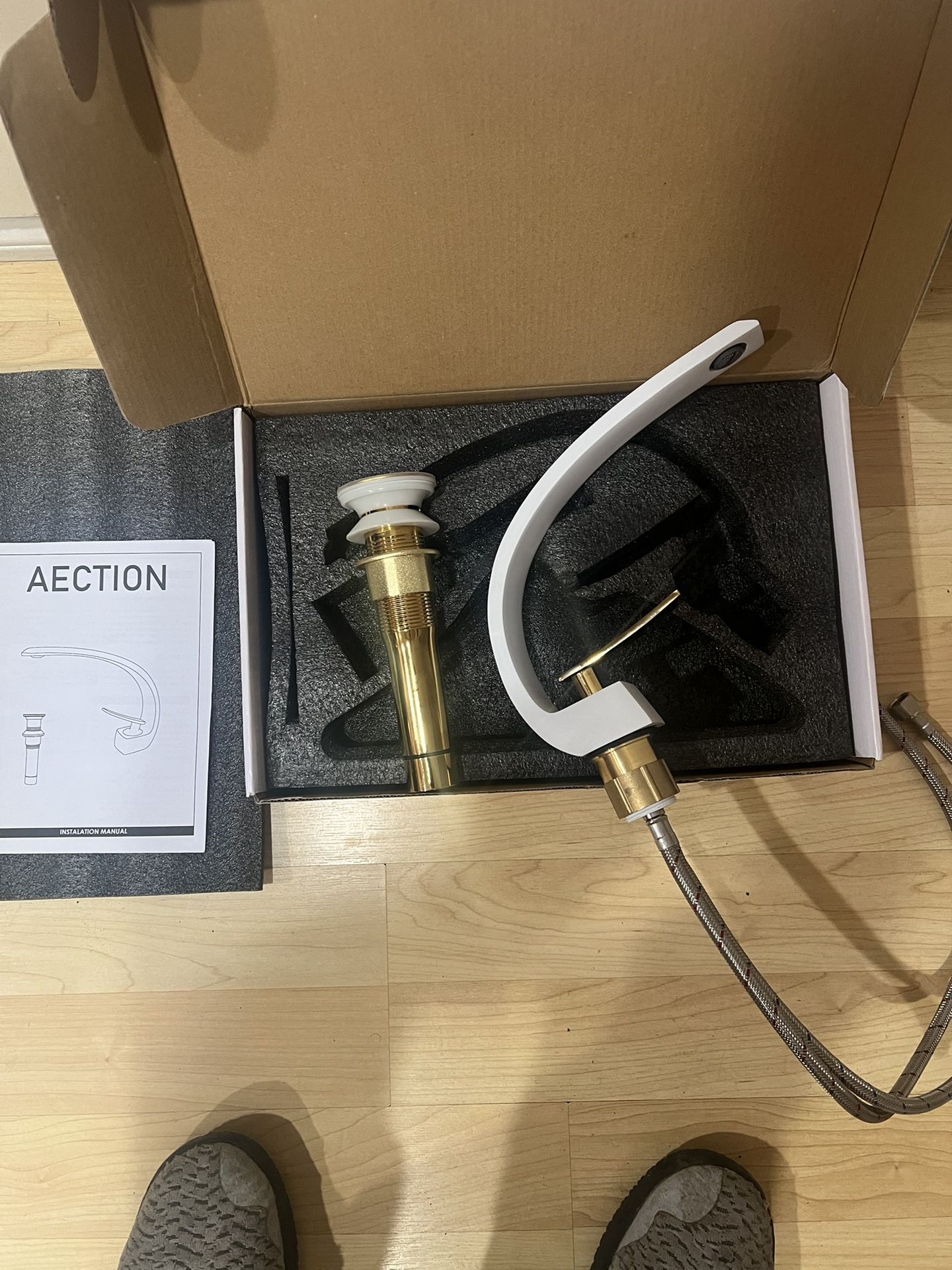 New Bathroom Faucet In White And Gold