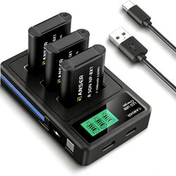 3-Pack NP-BX1 Replacement Battery and Triple Channel Charger Compatible with Sony