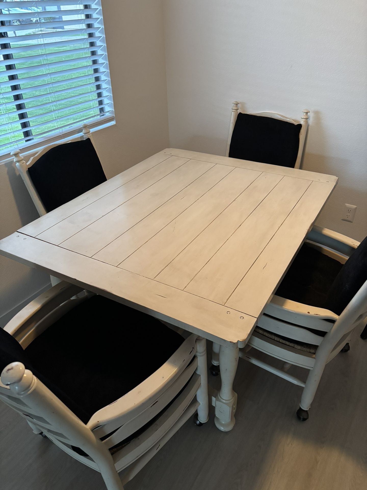 Beautiful White Wooden Table and Chairs