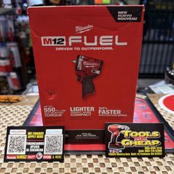 Milwaukee M12 FUEL 12V Lithium-Ion Brushless Cordless Stubby 3/8 in. Impact Wrench (Tool-Only)