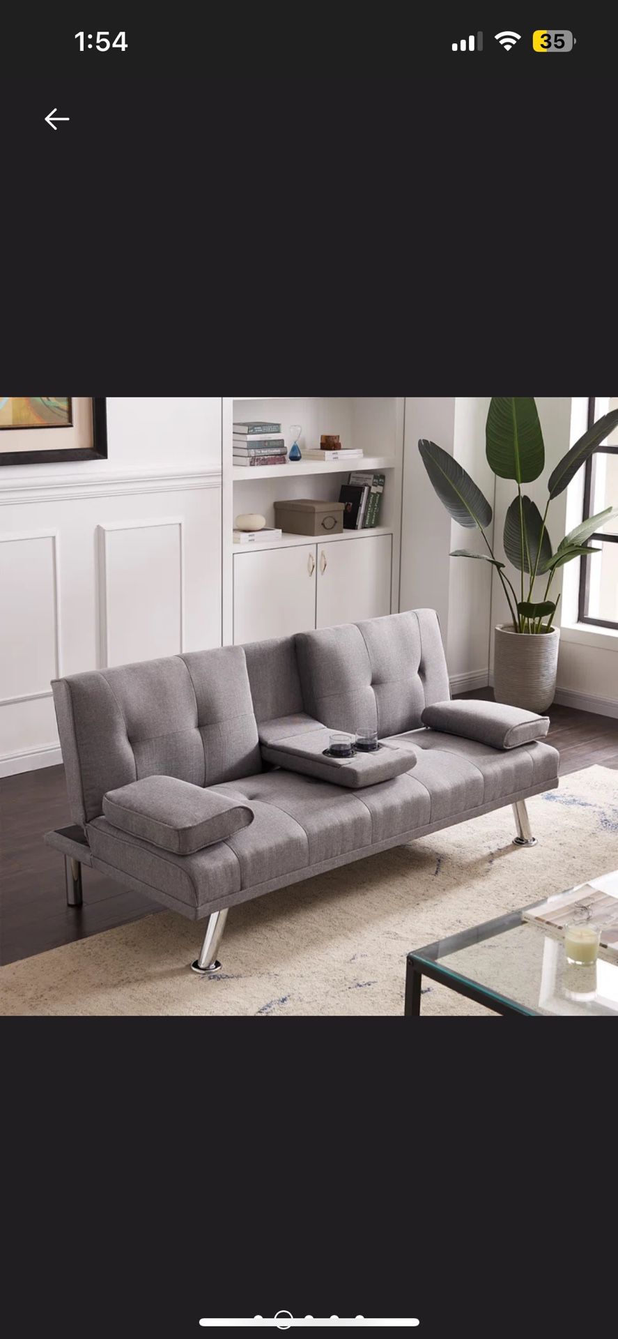 Wayfair Gray Linen Couch 