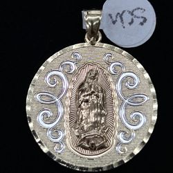 $625 3 Tone Religious Double Sided Gold Charm