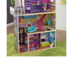 12 Inch 3 Story Floor With Elevator Solid Wood Dream Doll House 