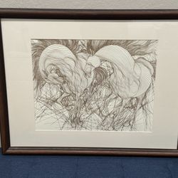 Guillaume Azoulay (1949-) Matted & Framed Original Etching "Encounter"