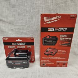New In Box Milwaukee M18 Forge 8.0 Ah, 12.00 Ah and Rapid Charger 48-11-1881 & 48-59-1813GB