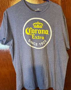 Corona Beer Logo Tee Shirt Blue Men Sz XL
