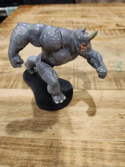 RHINO MARVEL SPIDER MAN 4” ACTION FIGURE SOLID PVC DISNEY TOY ON BASE