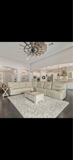 Leather Living Spaces Sectional- power recliners