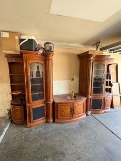 Large Wood Entertainment Center Wall Unit