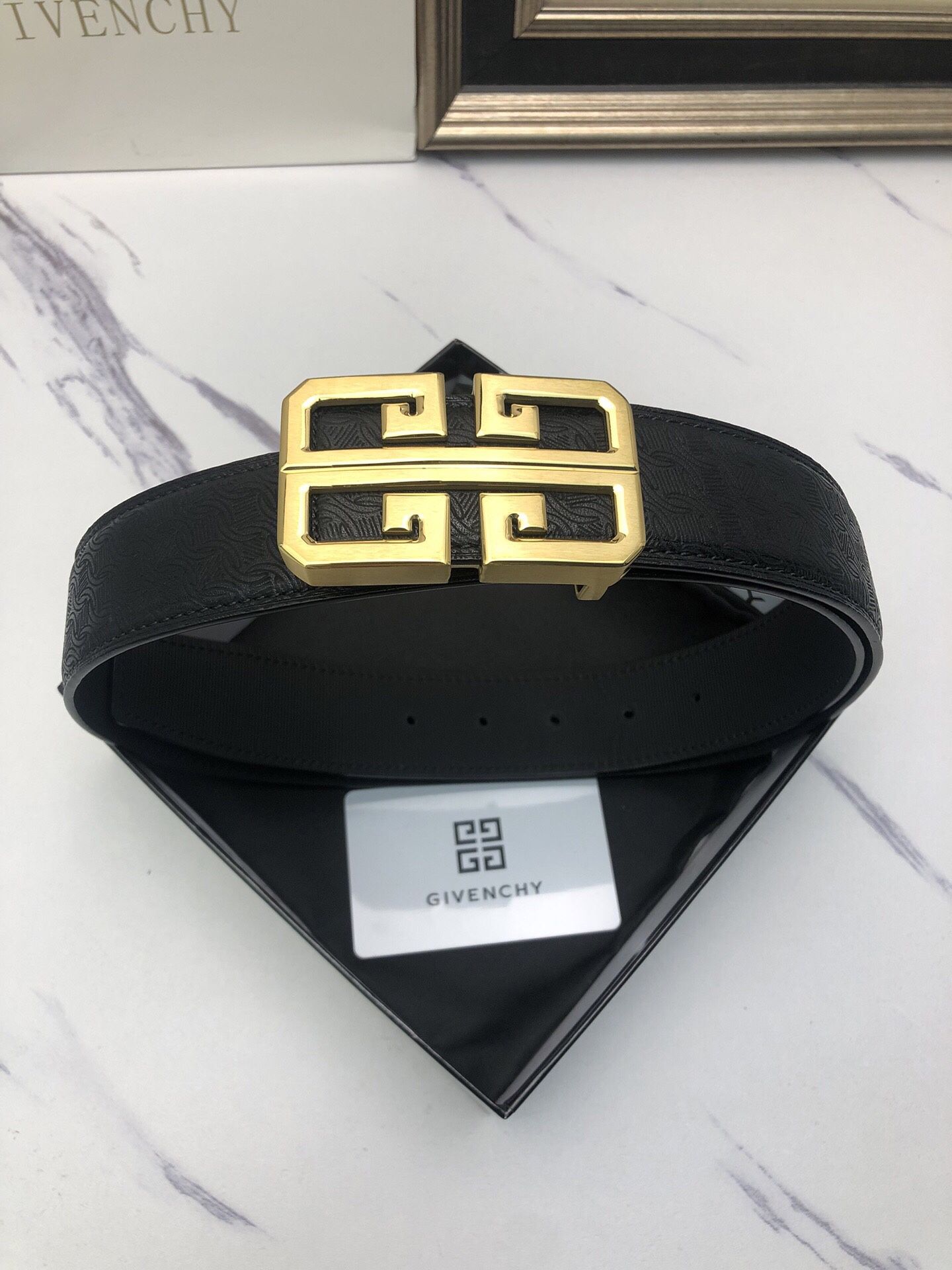 Givenchy Black Belt With Box New 