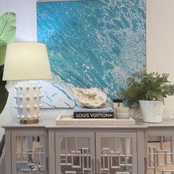 Console Sideboard Mirrored Greige – 5ft, Tons of Storage