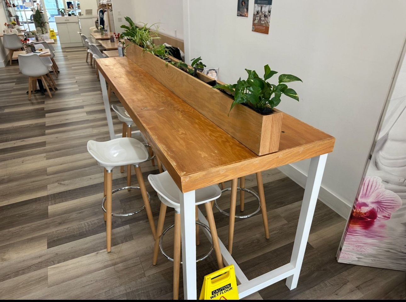 Bar High Table Restaurant Wood Top