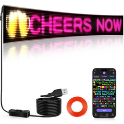Rayhome 58''x8'' Large Multiple Programmable LED Sign, Full Color Bright Scrolling LED Signs, Bluetooth APP Control Custom Text Pattern Animation digi