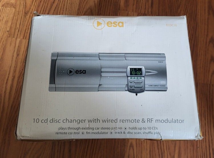 ESA Ecdc-10 10 Disc Remote Car CD Changer w/Magazine, Remote, & Wires