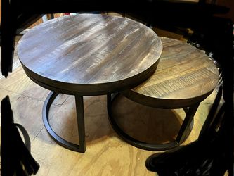 Allegheny Reclaimed Wood Round Nesting Tables