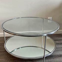 Round Glass/Crome Coffee table 
