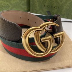 Gucci Brown Green Red Belt With BOX And Dust bag