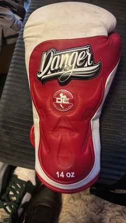 Danger Equipment Muay Thai / Boxing Gloves - 14oz (Red/White)
