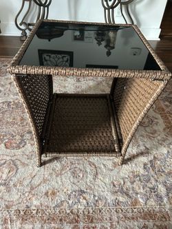Wicker outdoor table