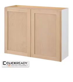 Hampton Bay 36 in. W x 12 in. D x 30 in. H Ready to Assemble Wall Kitchen Cabinet in Unfinished with CLICKREADY Technology