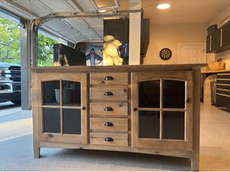 Rustic Farmhouse Buffet Cabinet Server