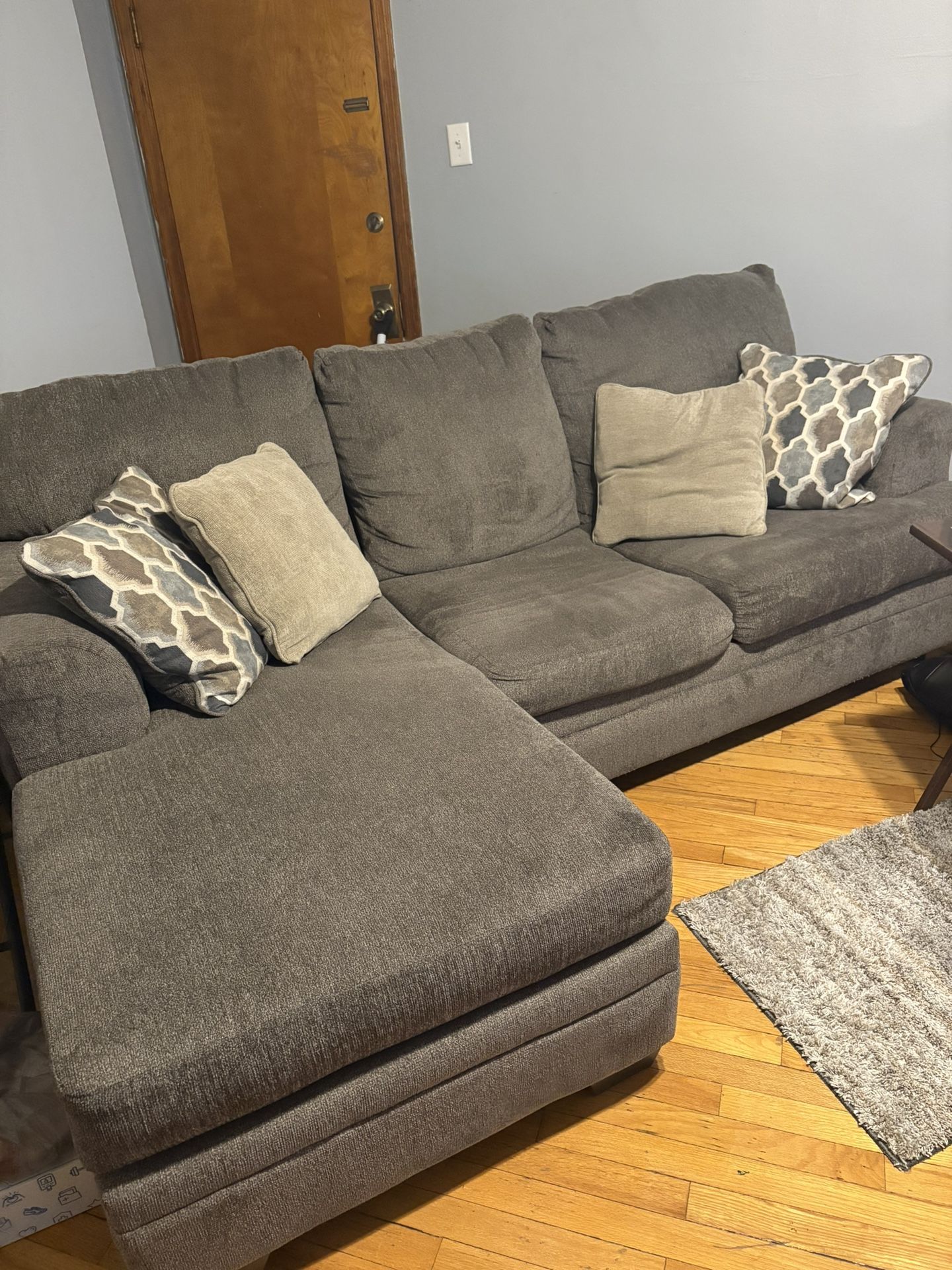 Couch, Full Size Bed, And Table