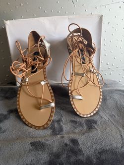 Lace-Up Gladiator Flat Sandals