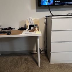 IKEA Malm 4 drawer dresser & IKEA desk