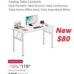 New  White Folding Table $80 Pick Up East Palmdale 