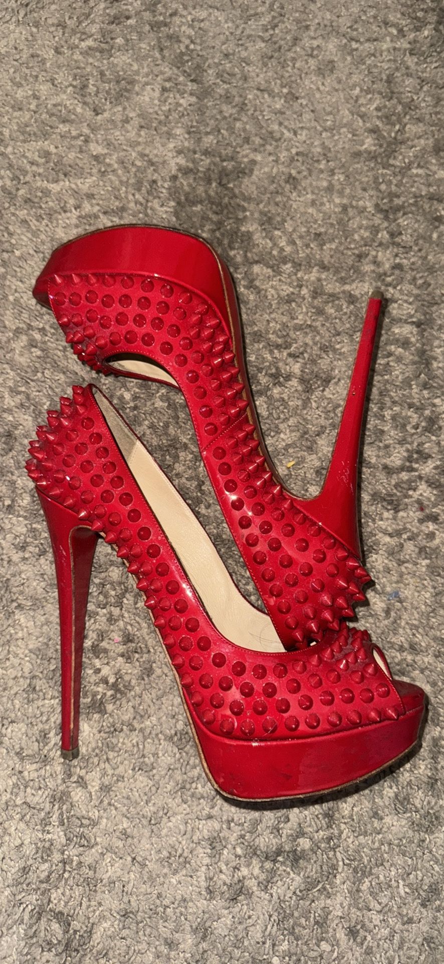 Red Spiked Louboutin 37