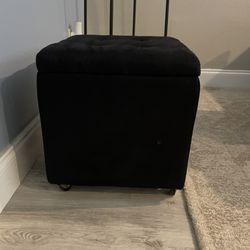 Black Storage Ottoman