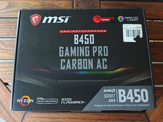 MSI PERFORMANCE GAMING B450 GAMING PRO CARBON AC AM4 AMD B450 ATX AMD Motherboard