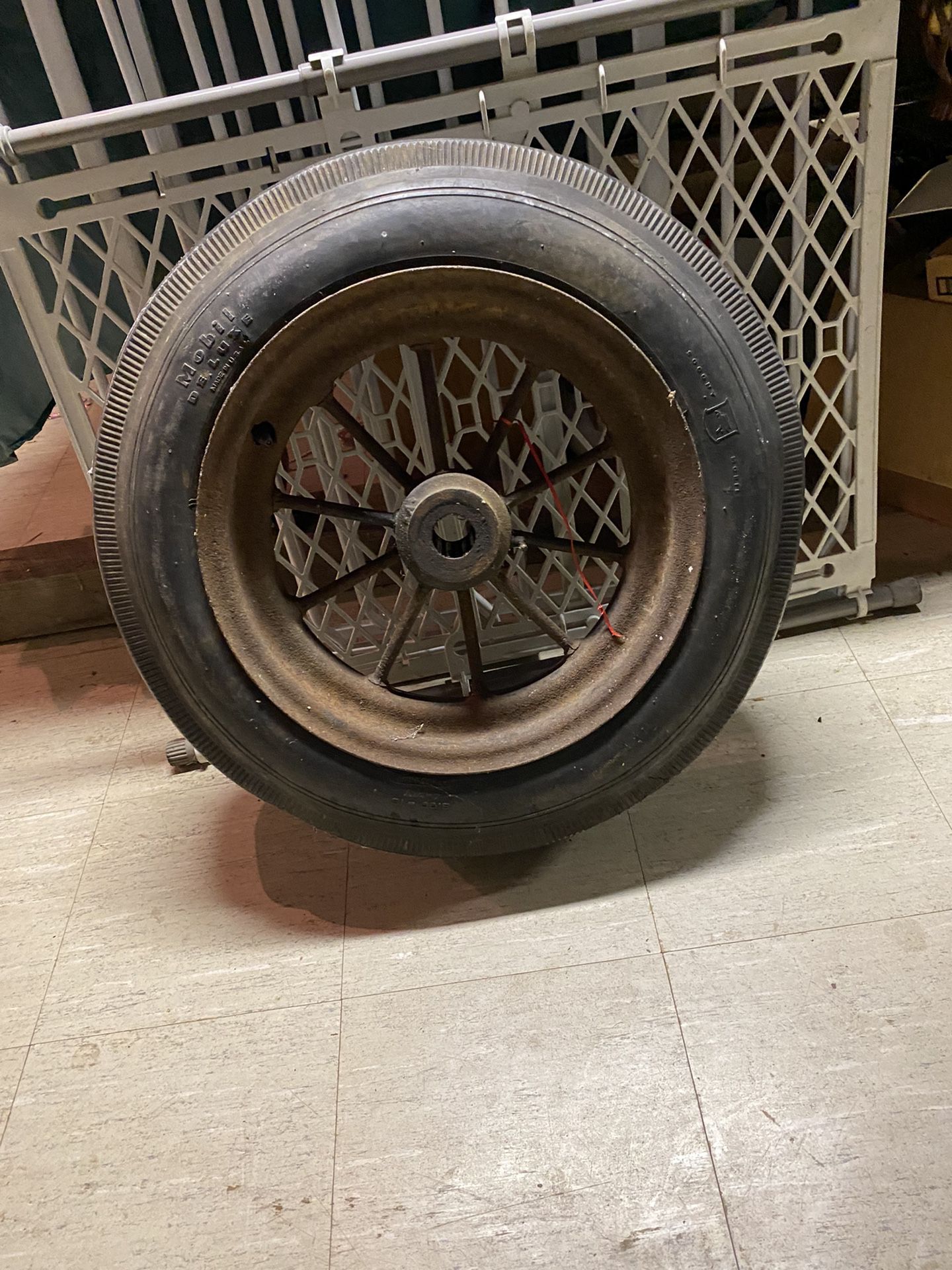 Vintage 1940’s truck wheel. 
