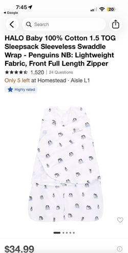 HALO Baby Sleepsack Swaddle Wrap – Penguins NB