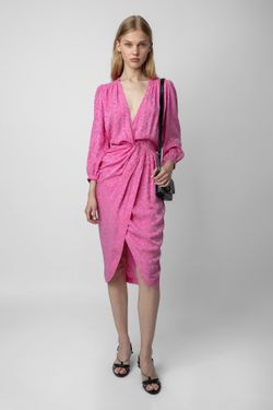 NWT Zadig & Voltaire Renew Jac Leo Silk Dress Tulipe XS