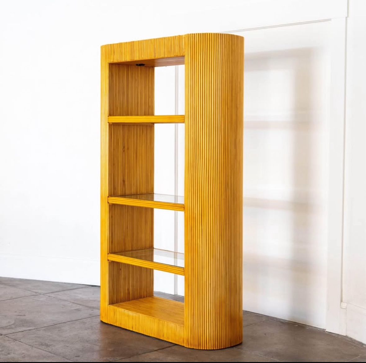 1970s Italian Bamboo Shelving Unit